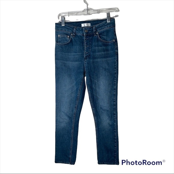 ANINE BING Medium Wash Frida High Rise Button Fly Straight Leg Jeans Size 26 - Picture 7 of 12